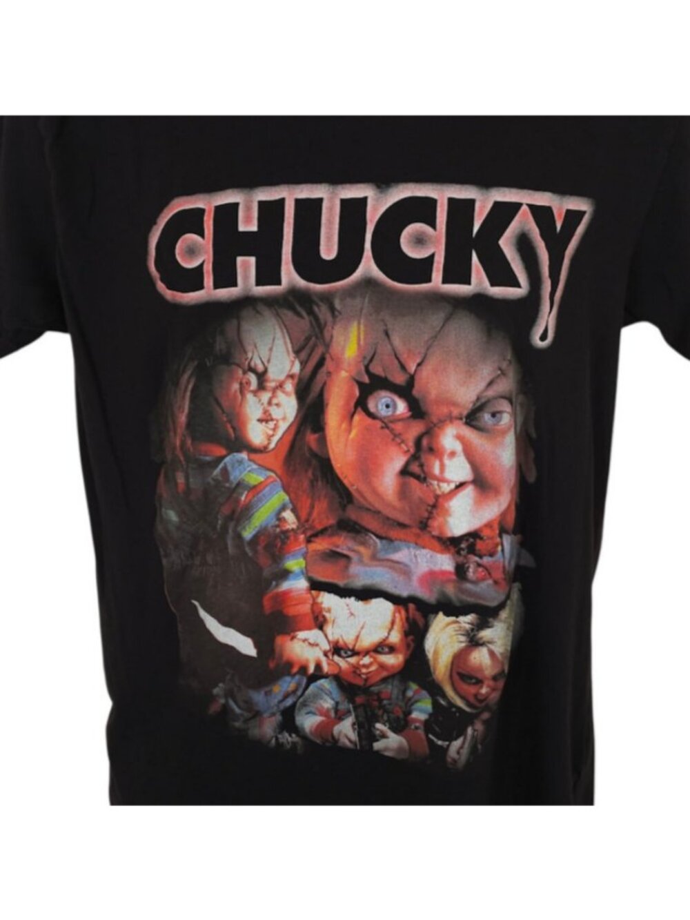 Chucky Childs Play T Shirt Mens Size Medium Black Tiffany Valentine Horror Movie